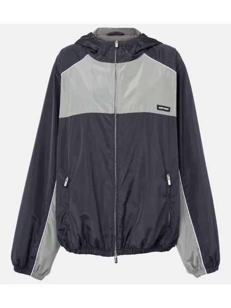 Tek jakna Miu Miu z avtogramom modra