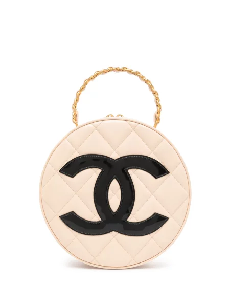 Prošívaný diamant kulatá kabelka Chanel Pre-owned růžový