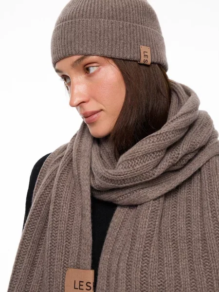 LE SH KA headwear LE SH KA шарф з додаванням кашеміру Brown Cashnere Scarf коричневий