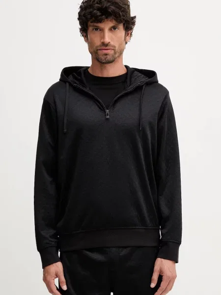 Geacă Armani Exchange cu glugă negru