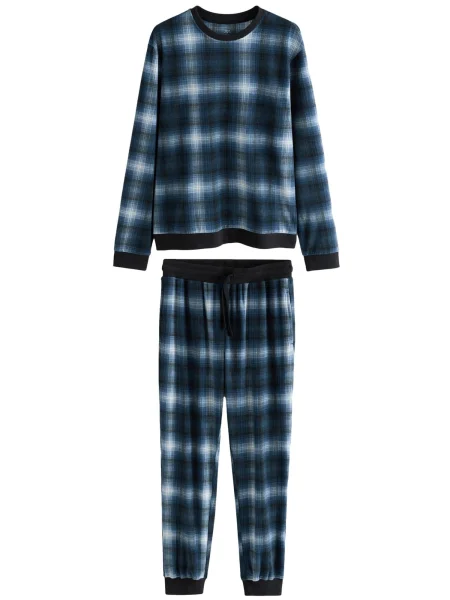 Next Dolga pižama mornarska / črna bela