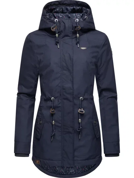Ragwear Palton de iarnă Monadis bleumarin / maro / negru alb