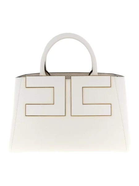 Torebka Elisabetta Franchi z logo beżowa
