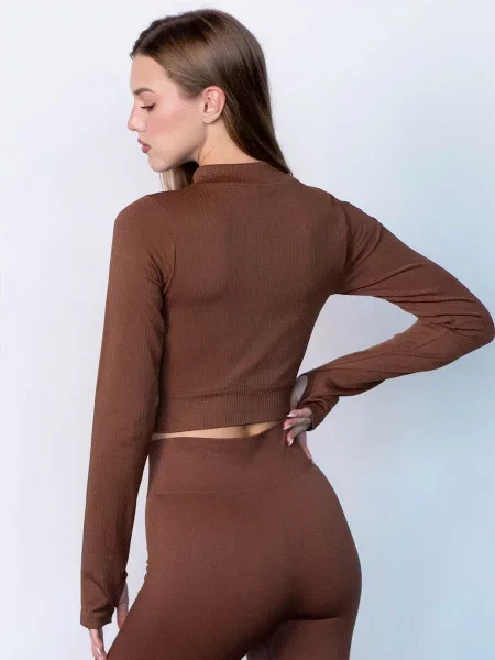 Свитер Giulia из микрофибры коричневый