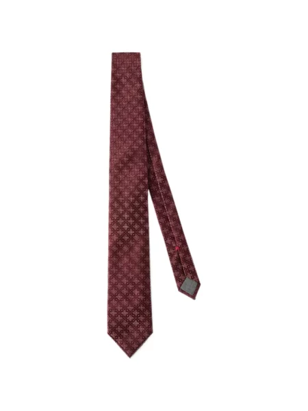 Cravată Brunello Cucinelli de mătase cu model floral roșu