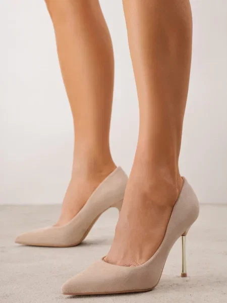 Pantofi stiletto cu oglindă Spara bej