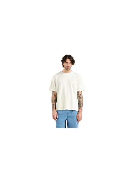 Dedicated T-shirt Danviken Waffle Off-White Mężczyźni Koszulki Dedicated Krem Size: XL biała