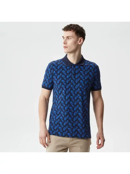 Lacoste поло чоловіче Slim Fit синє