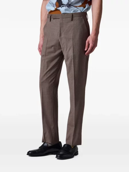 Pantaloni Paul Smith în carouri maro