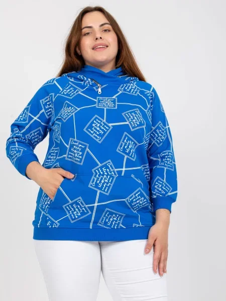 Hanorac Fashionhunters cu imagine albastru