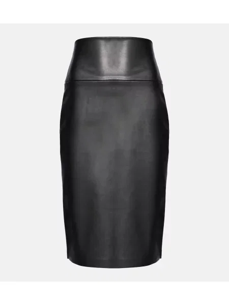 Usnjeno krilo Norma Kamali črna