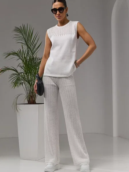 Штани повсякденні TrikoBakh вовна/поліестер білий