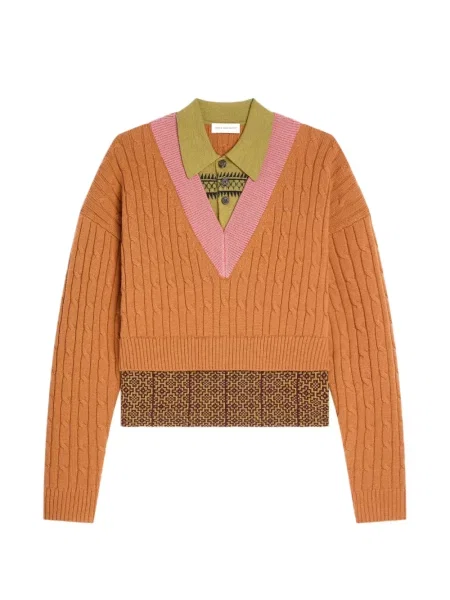 Pulover Dries Van Noten de lână portocaliu