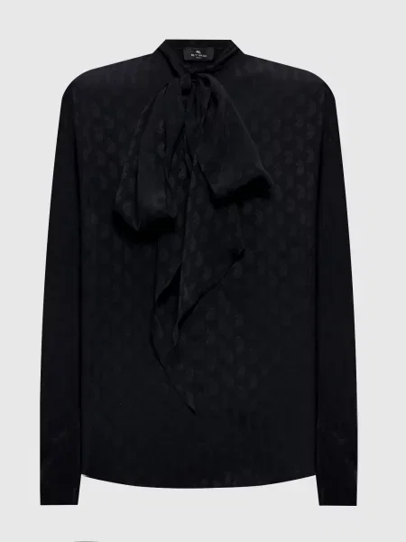 Блуза з шовком Etro чорна