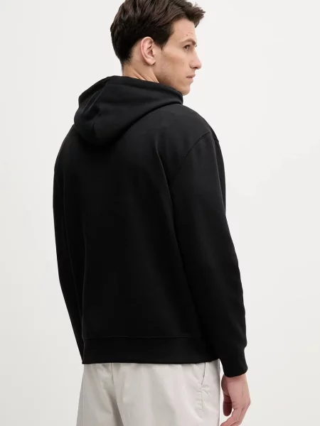 Mikina Calvin Klein Jeans s kapucí s potiskem černá