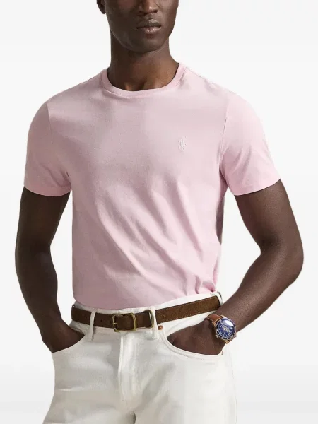 Καρό polo Polo Ralph Lauren με κέντημα πλεγμένο ροζ
