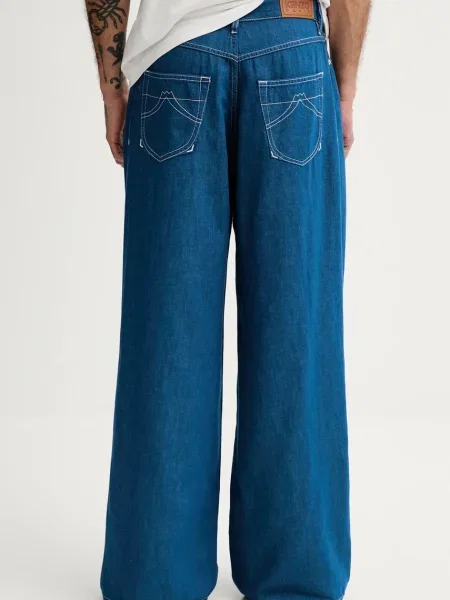 Kenzo jeansy z domieszką lnu niebieskie