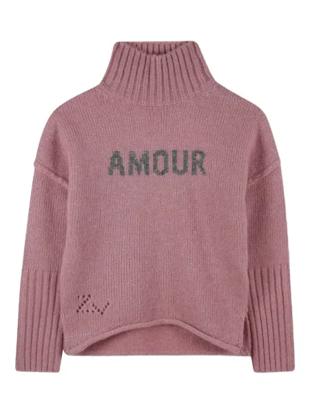 Sweter z golfem dziecięcy Zadig & Voltaire różowy