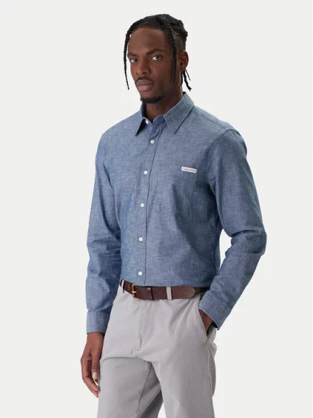 Calvin Klein Jeans Koszula Chambray Classic Granatowy