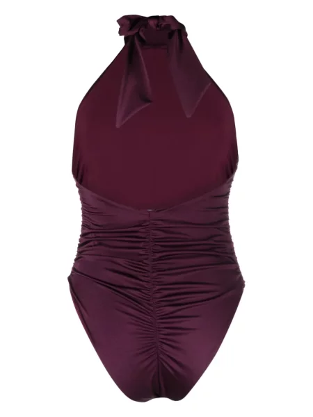 Maudymosi kostiumėlis Noire Swimwear apynasris kaklas violetinė