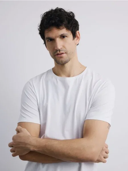 Reserved Tricou cu conținut ridicat de mercerizat alb