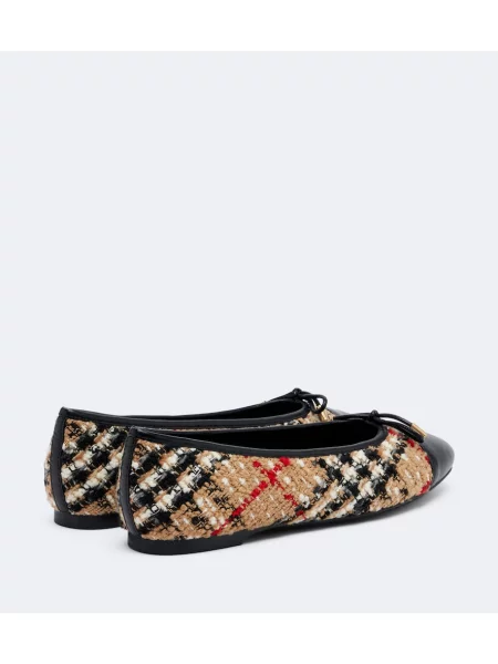Bouclé balerini Burberry în carouri bej