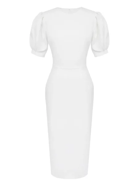 Rochie midi Post Meridiem până la genunchi de costum alb