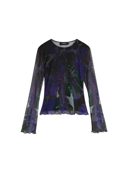 Desigual Tricou turcoaz / albastru violet negru