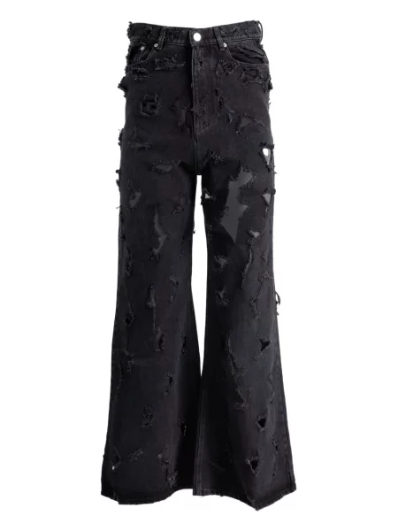 Džíny Matières Fécales s oděrkami černé