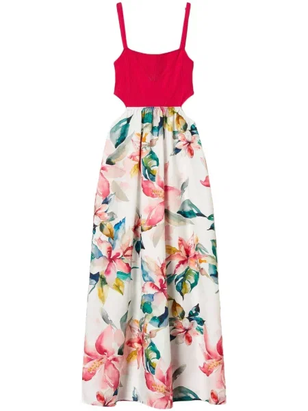 Rochie maxi Twinset cu imagine de costum alb