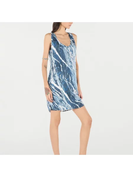 Sukienka mini Roberto Cavalli z nadrukiem niebieska