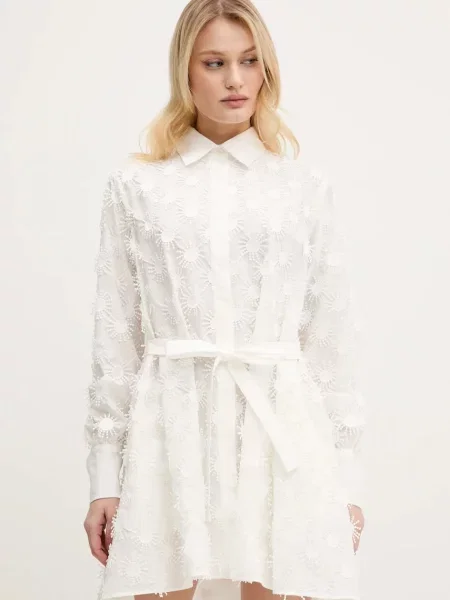 MSGM rochie mini evazati alb