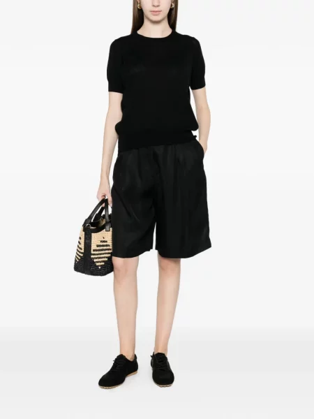 Tricou C.t.plage cu decolteu rotund negru