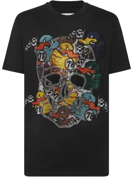 Tricou Philipp Plein cu mărgele negru