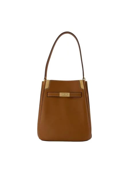 Kapelusz Tory Burch skórzany brązowy