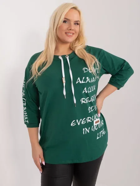 Bluză Fashionhunters cu imagine verde