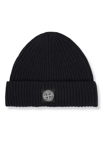 Czapka Stone Island z kamieniami wełniana niebieska