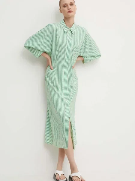 Φόρεμα Day Birger et Mikkelsen Laurie Daily Classic Stripe RD πράσινο