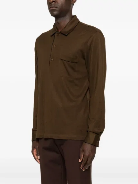 Lung tricou polo Tom Ford maro