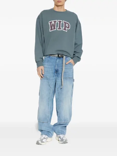 Džemperis Carhartt Wip apvaliu kaklu mėlyna