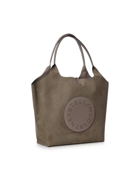 Shopperka Stella Mccartney z logo beżowa
