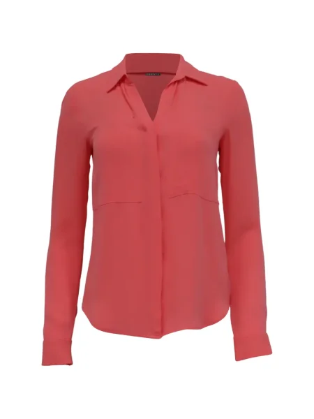 Bluză Theory de mătase portocaliu