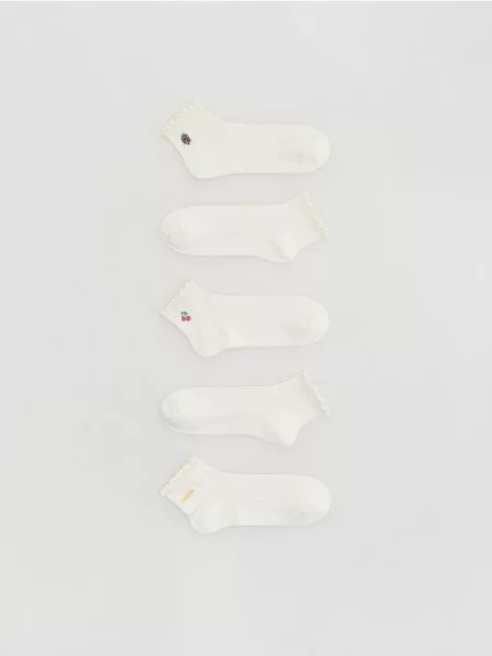 Reserved Вишиті шкарпетки набір з 5 кремовий 