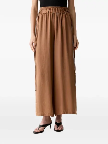 Pantaloni palazzo Vicolo cu cordon maro
