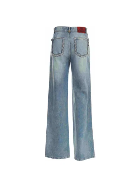 Jeansy straight leg Just Cavalli niebieskie