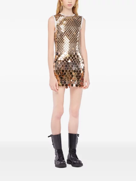Rochie mini Rabanne de costum auriu