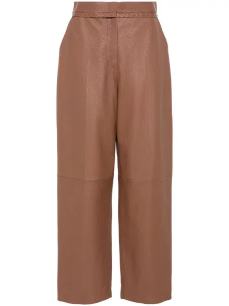 Pantaloni Fendi din piele maro
