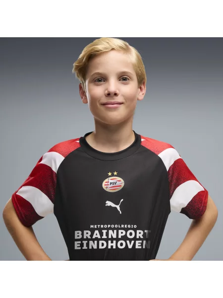 PUMA Młodzieżowa koszulka rozgrzewkowa PSV Eindhoven Odzież czarny