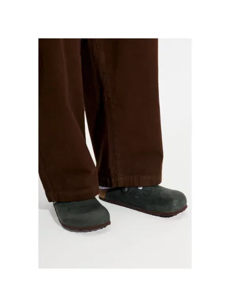 Klapki Birkenstock skórzane zielone