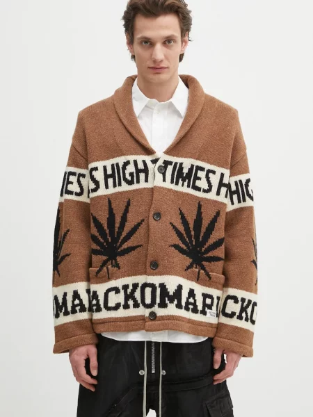 Wacko Maria cardigan din lână Hightimes barbati maro